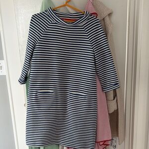 Boden Navy and White Striped Women's Knit Dress